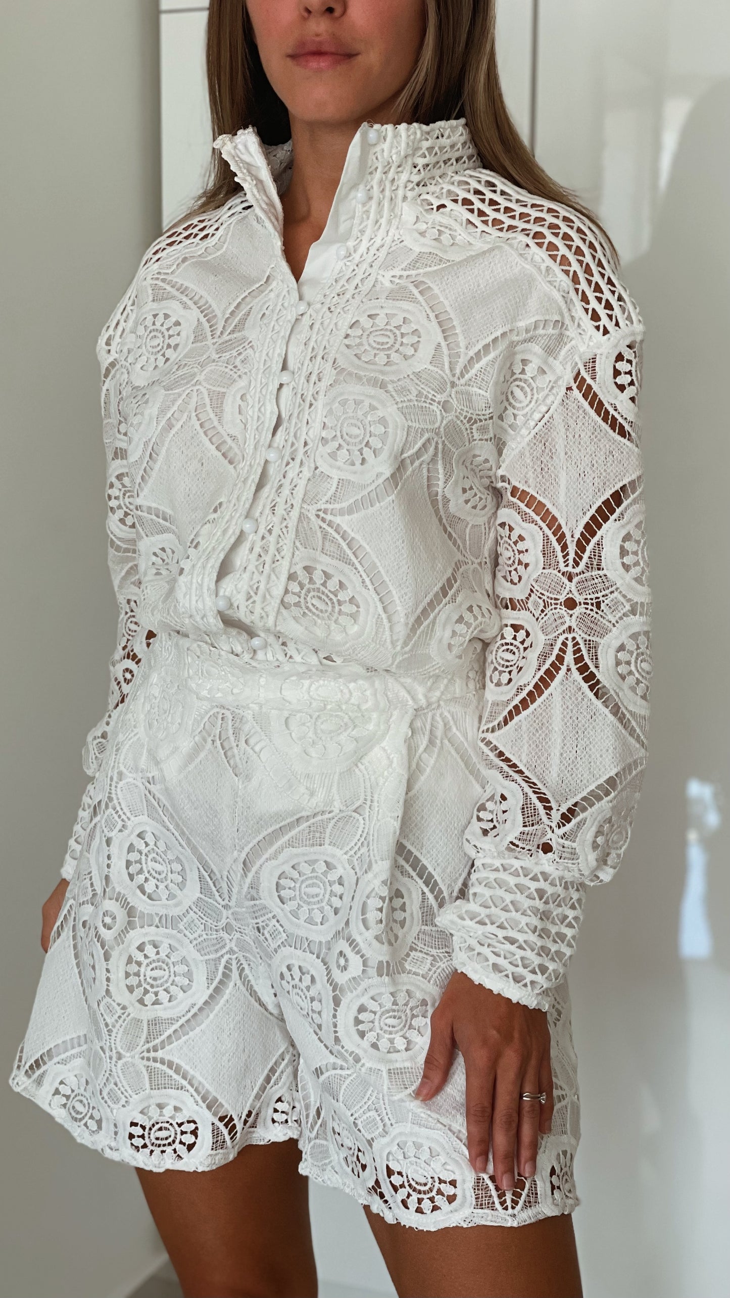 White Eyelet Lace Set